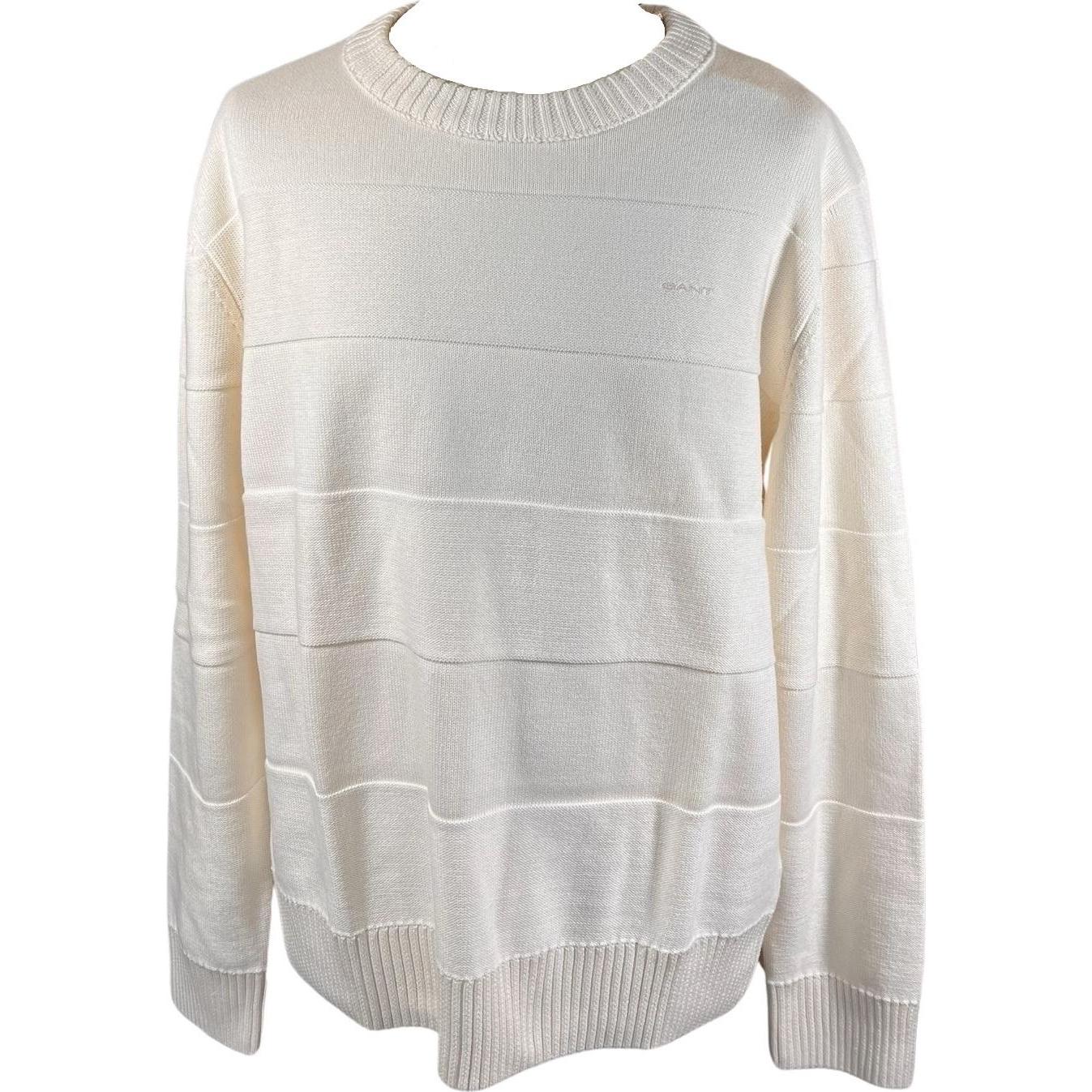 GANT, Herren, Pullover, getreifter pullover barton, Weiss, (S)