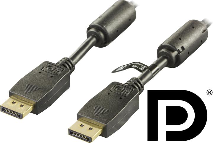 Actual product image Deltaco DP-1010 DisplayPort Cable 1 m Black (1 m, DisplayPort)