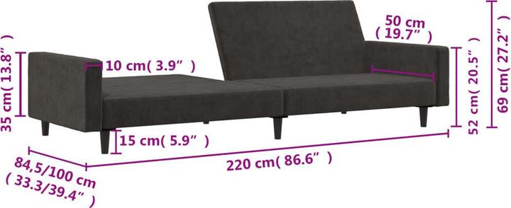Produktbild vidaXL Schlafsofa (2-Sitzer)