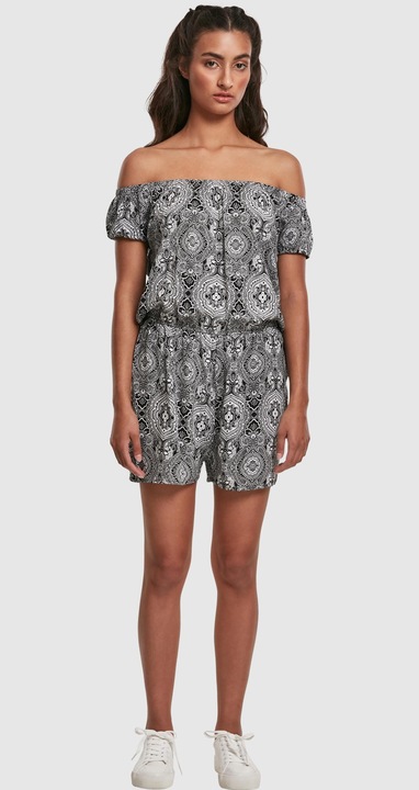 Actual product image Urban Classics Ladies AOP Off Shoulder Short Jumpsuit (4XL)