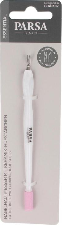 Parsa Beauty Parsa Cuticle Knife with Ceramic Hoof Sticks, white
