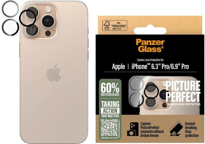 Produktbild PanzerGlass Picture Perfect Kameraschutz (1 Stk., Apple iPhone 16 Pro, Apple iPhone 16 Pro Max)