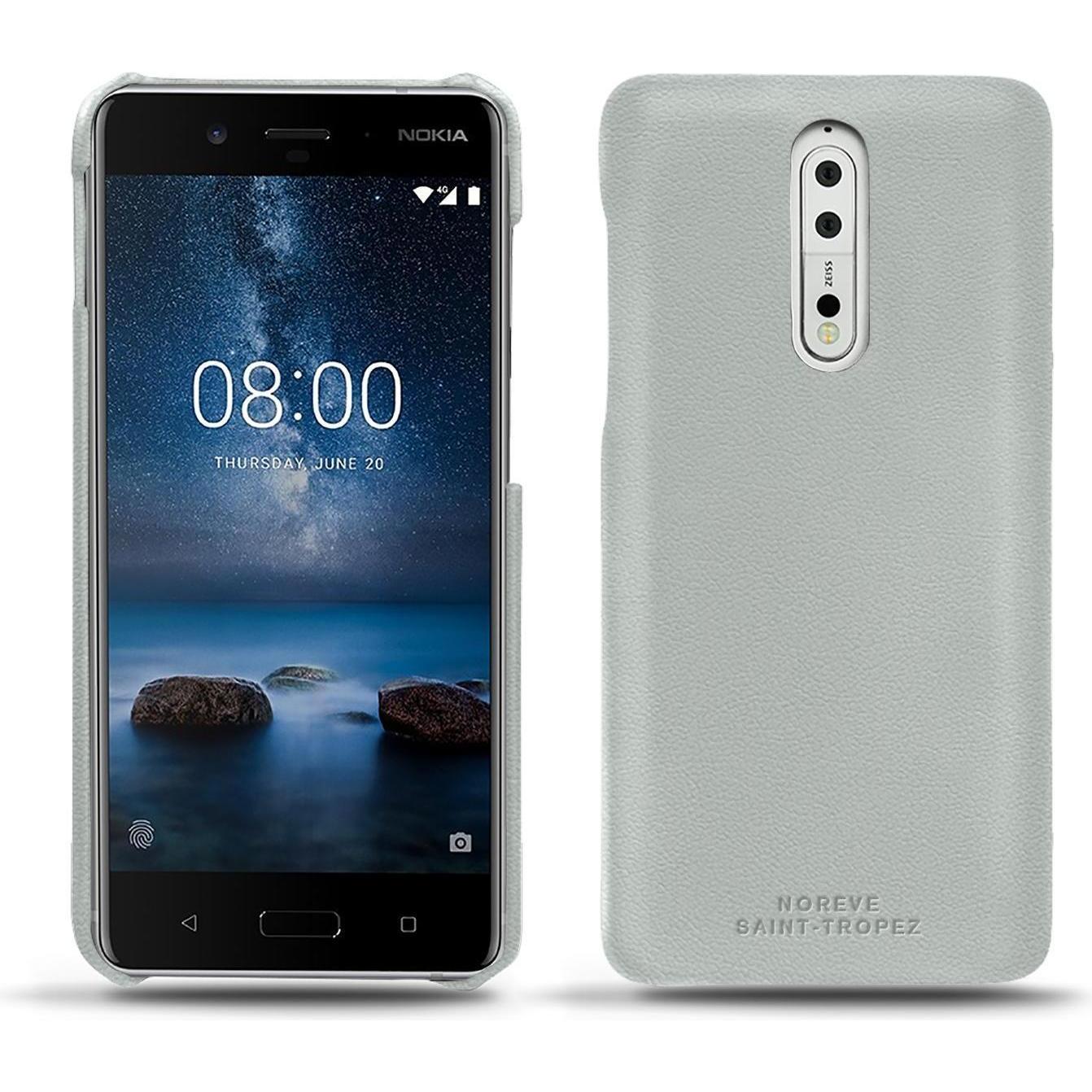 Thumbnail - Noreve Lederschutzhülle (Nokia 8), Smartphone Hülle, Grau