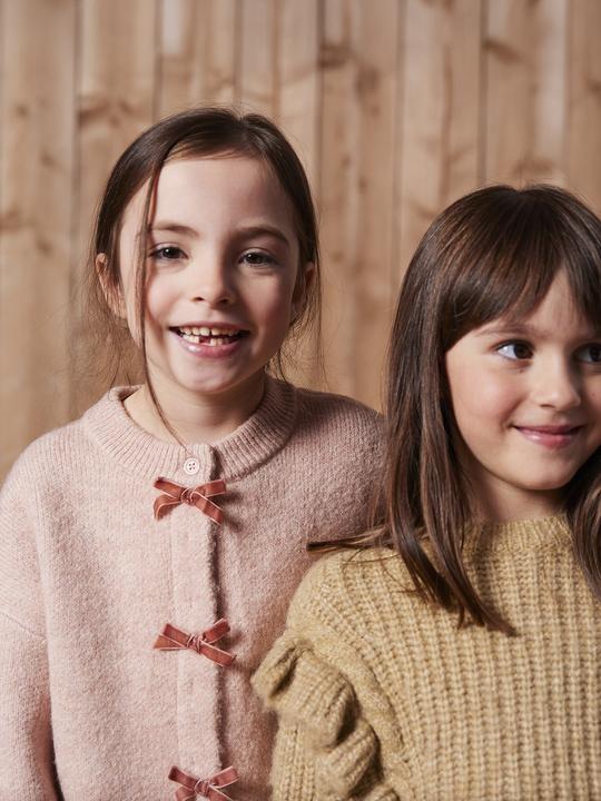 Produktbild Vertbaudet Strickjacke Mädchen mit Samtschleifen (110)