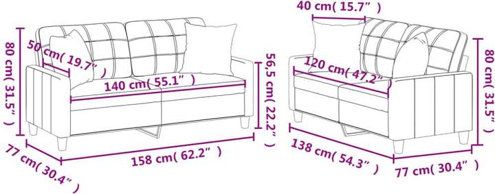 Produktbild vidaXL Sofagarnitur (2-Sitzer)