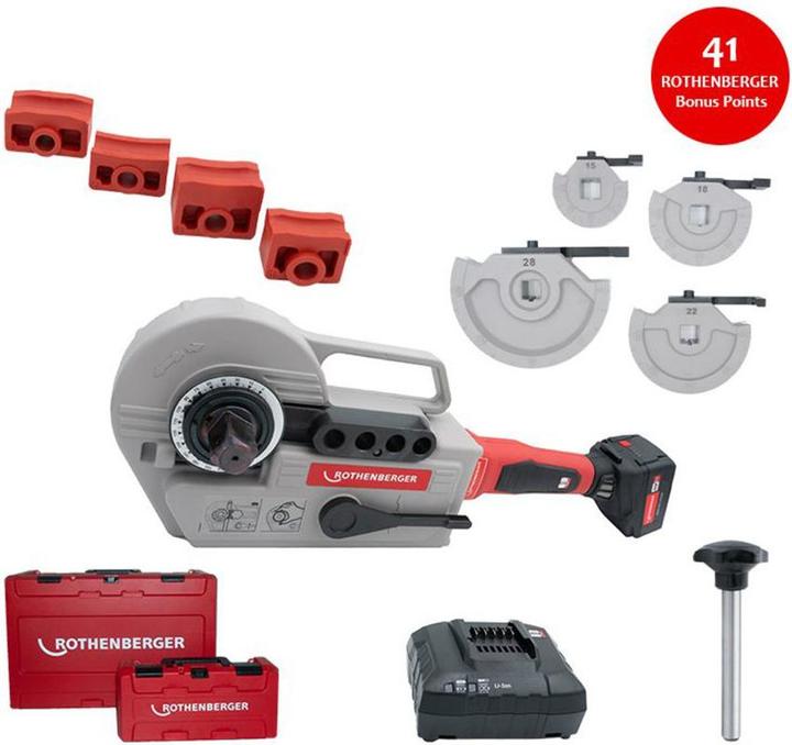 Actual product image Rothenberger Robend 4000 E Set, 4 Ah Battery + Charger, 15-18-22-28 Mm