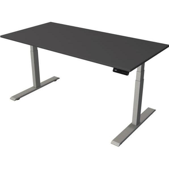 Kerkmann, Schreibtisch, Move 2 höhenverstellbarer Schreibtisch weiss rechteckig T-Fuss-Gestell silber 180,0 x 80,0 c