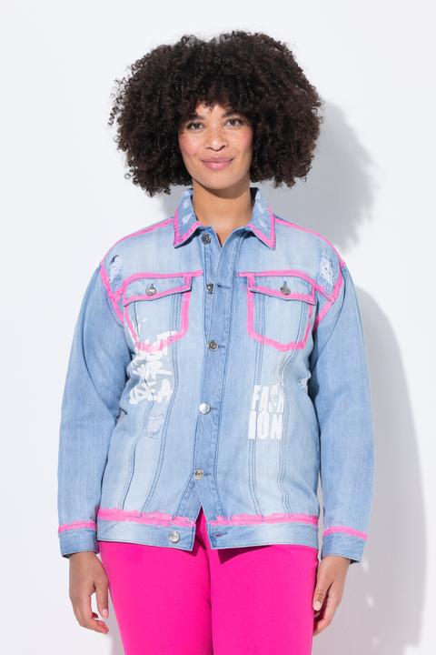 Immagine prodotto Angel of Style Jeansjacke, oversized, Schriftzug, Neon-Kanten (54)