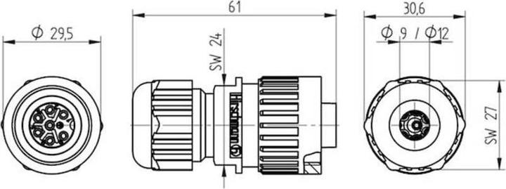 Actual product image Hirschmann Connectors for mains voltages