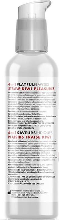 Nutritional values and ingredients Swiss Navy 4 in 1 Straw-Kiwi Pleasures 4 oz/118 ml (118 ml)