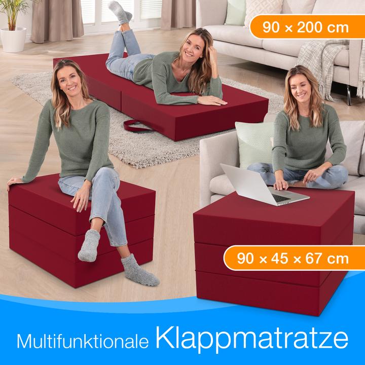Actual product image Bestschlaf Klappmatratze, 3-teilige Faltmatratze, Reisebett, Gästematratze (90 x 200 cm, Foam core)