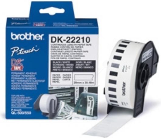 Produktbild Brother DK-22210 DirectLabel Etiketten weiss 29mm x 3048m Weiss (2.90 cm)