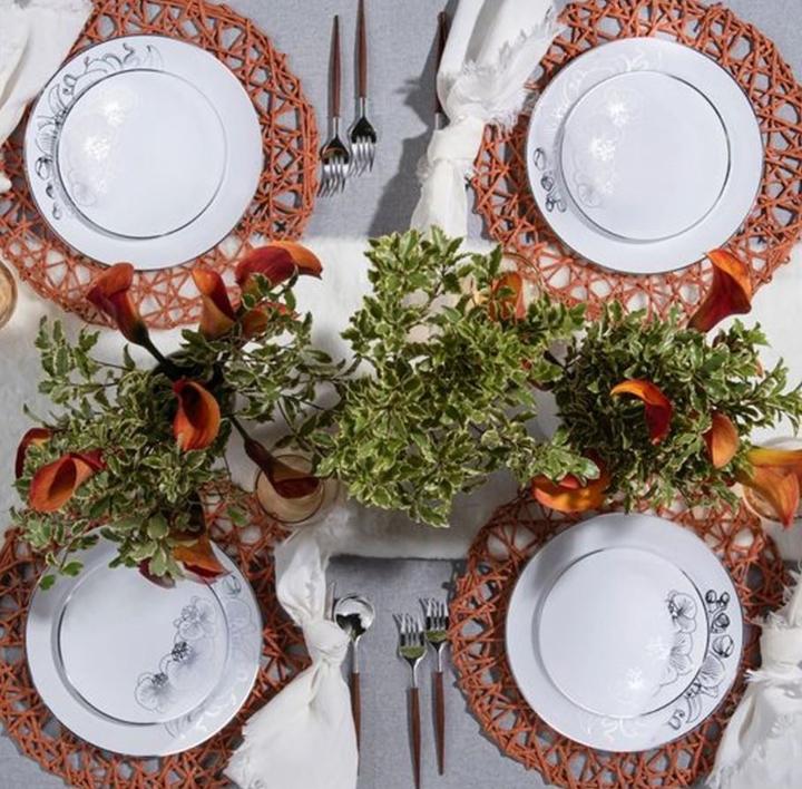 Actual product image Decorline Plate 26cm Orchid White-Silver (10x)