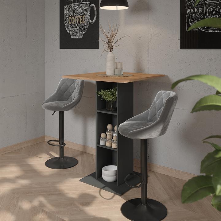 Produktbild Vicco Barhocker 2er Set Sena, Grau/Schwarz, 38.5 x 84 cm