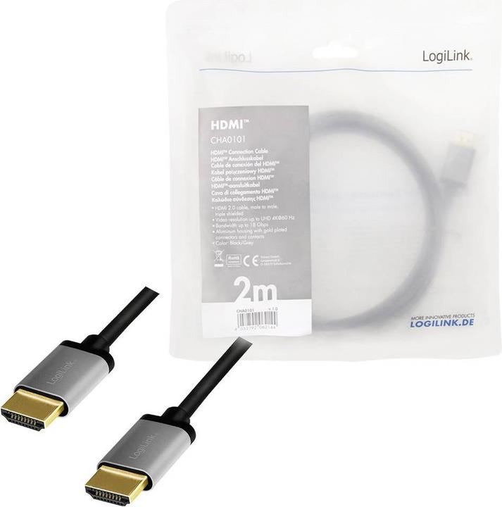 Image du produit LogiLink Câble HDMI haut débit avec Ethernet (2 m)