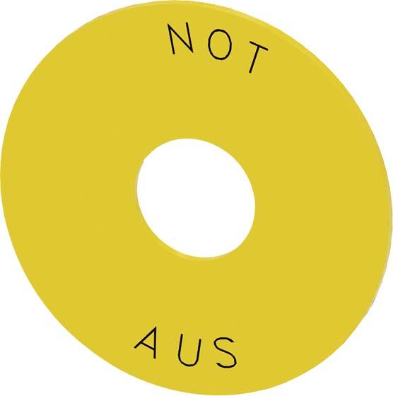 Actual product image Siemens Labelling plate for EMERGENCY STOP 3SU1900-0BB31-0AS0