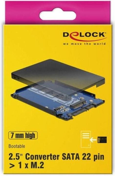 Immagine prodotto Delock Convertitore SATA 22 Pin a M.2 NGFF 2,5" con alloggiamento da 7 mm