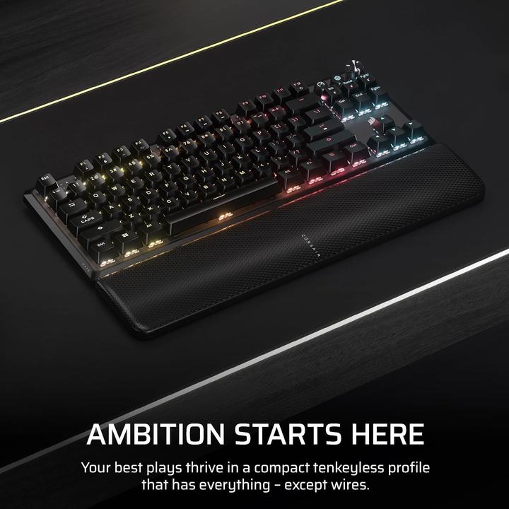 Produktbild Corsair | Tenkeyless Mechanical Gaming Keyboard | K70 CORE TKL | Gaming Keyboard | Wireless | NA | Black | M (US, Kabelgebunden, Kabellos)