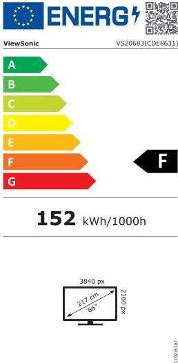 Label énergétique Viewsonic CDE8631-1C, 86", UHD (3840 x 2160 pixels, 86")