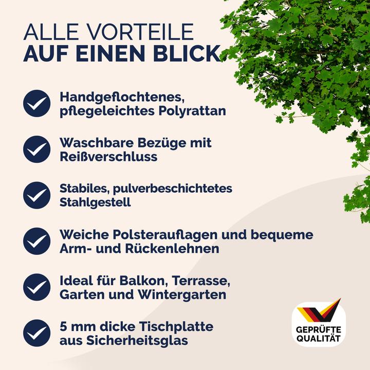 Produktbild Casaria Sitzgruppe (107 x 40 x 41 cm)
