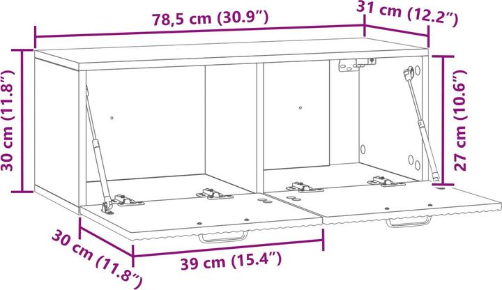 Produktbild vidaXL Wandschrank (31 x 78.50 x 30 cm)