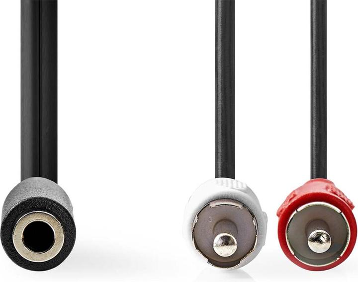 Produktbild Nedis Stereo-Audiokabel | 2x RCA Stecker | 3.5 mm Buchse | Vernickelt | 0.20 m | rund | Schwarz | Bo (0.20 m)