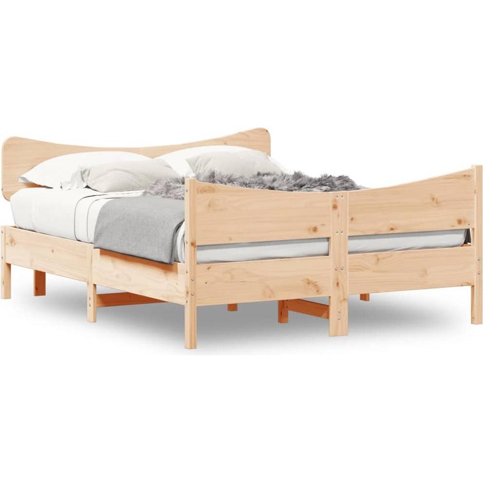 VidaXL, Bett, Bett mit Kopfteil Kiefer (150 x 200 cm)