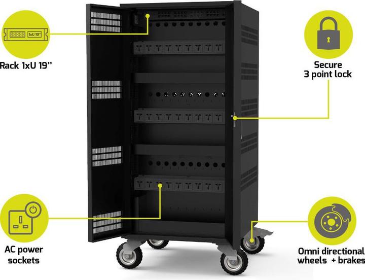 Image du produit Port Designs Charging Cabinet 30 Notebooks + Rack 1 Unit