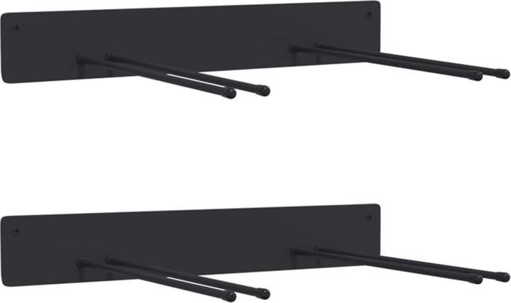 Produktbild vidaXL Gerätehalter Wandmontage Werkzeughalter Gerätehaken 2 Stk. Schwarz Stahl