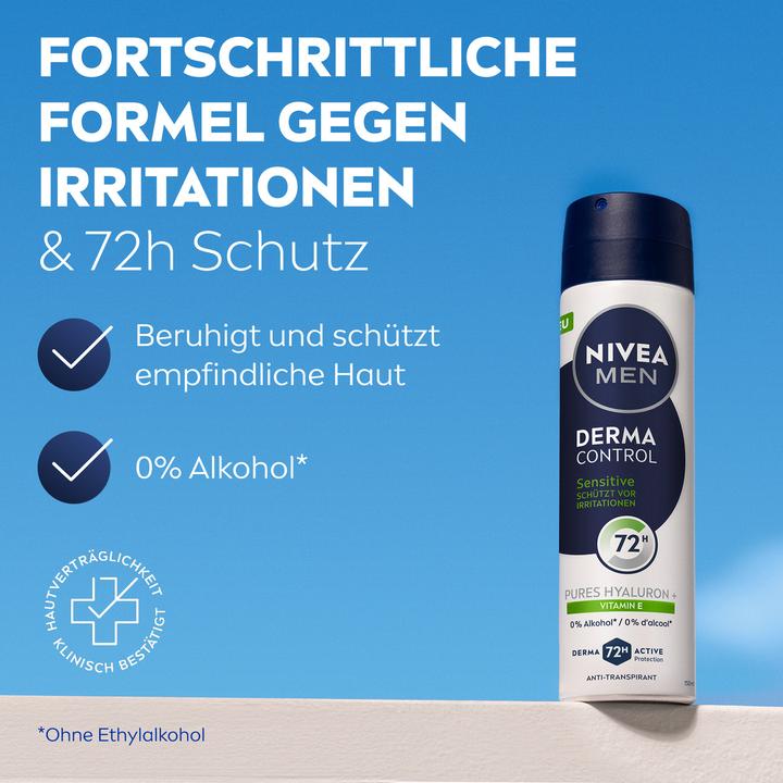 Produktbild NIVEA MEN Deo Derma Control Spray Sensitive, 150 ml (Spray, 150 ml)