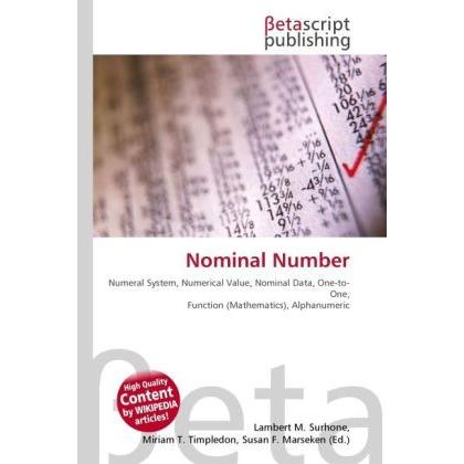 Nominal Number, Schulbücher von Susan F. Marseken, Lambert M. Surhone, Miriam T. Timpledon