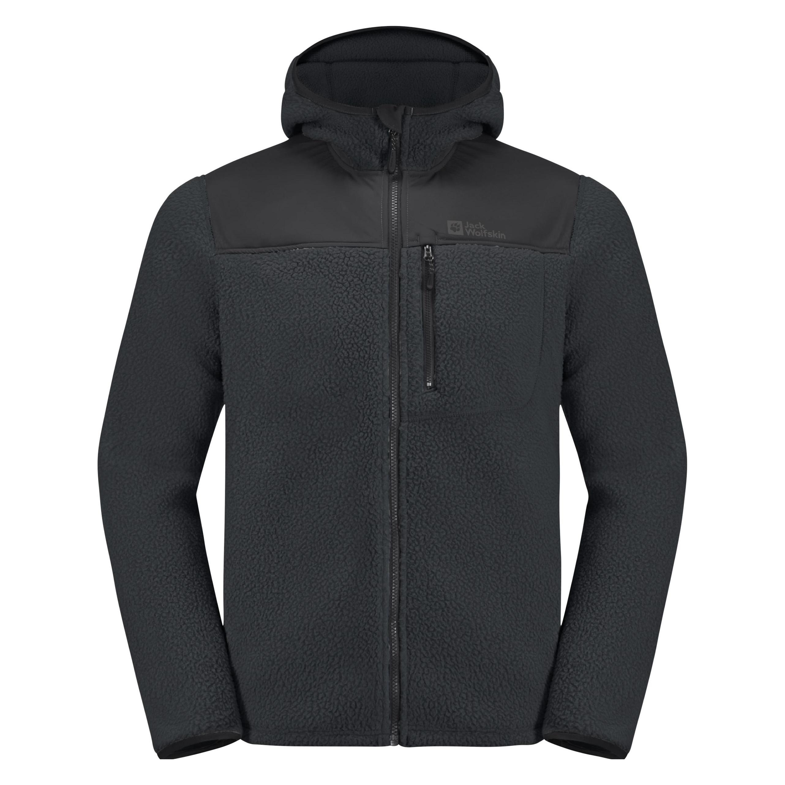 Jack Wolfskin, Herren, Outdoorjacken, Kammweg Pile Fz M (L), Schwarz, L