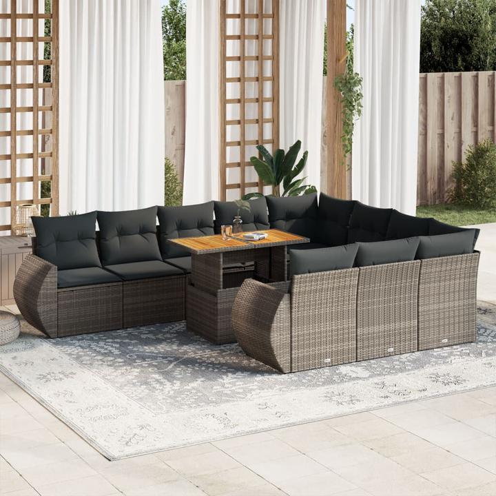 Actual product image vidaXL 10-piece garden lounge set with cushions