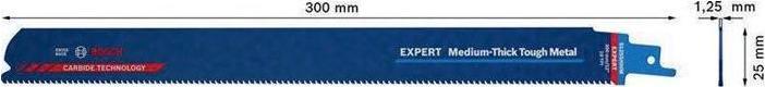 Produktbild Bosch Professional Zubehör EXPERT ‘Medium-Thick Tough Metal’ S 1255 HHM Säbelsägeblatt, 1 Stück