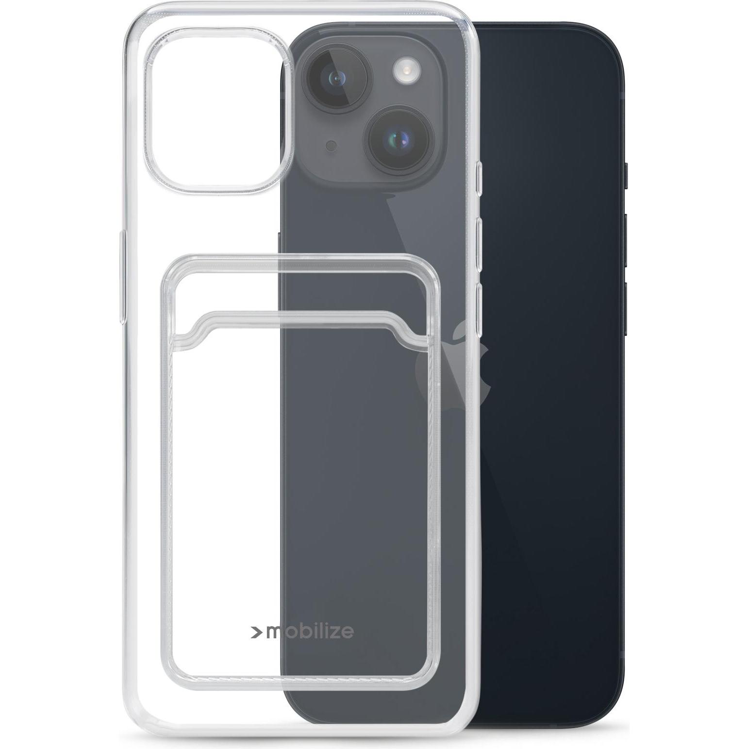 Mobilize Gummi-Gelly-Kartenhülle (Apple iPhone 14), Smartphone Hülle, Transparent