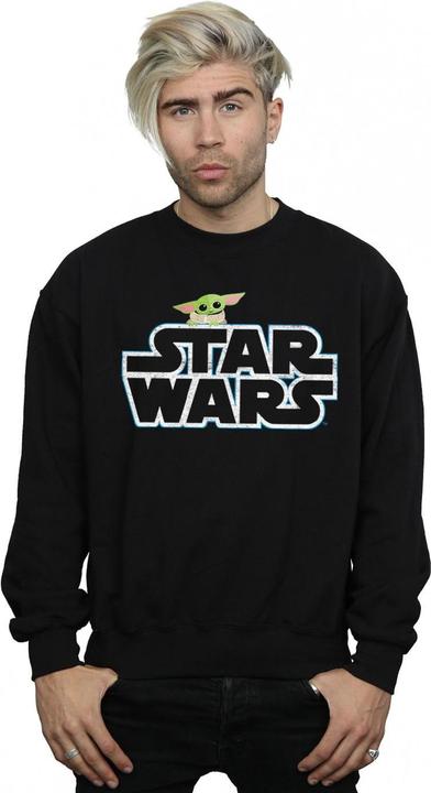 Actual product image Star Wars Mens The Mandalorian The Child Logo Sweatshirt (L)