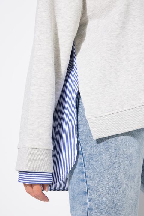 Produktbild Ulla Popken 2-in-1-Sweatshirt, V-Ausschnitt, Langarm (42, 44)