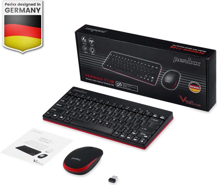 Actual product image Perixx PERIDUO-712BDE (EN) black (DE, Wireless)
