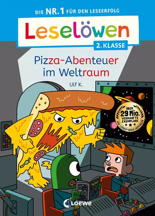 Actual product image Leselöwen 2. Klasse - Pizza-Abenteuer im Weltraum (German, Ulf K., Loewe first readers, Loewe First Self-Reading, 2023)
