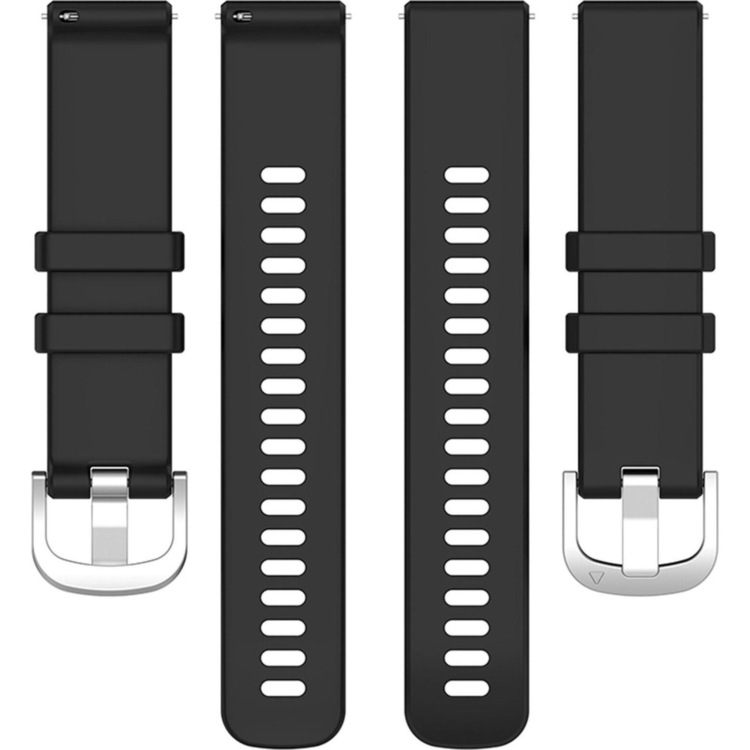Strap-it Armband (22 mm, Silikon, vivoactive 4), Uhrenarmband, Schwarz