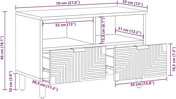 Immagine prodotto vidaXL TV-Schrank (70 x 33 x 46 cm)