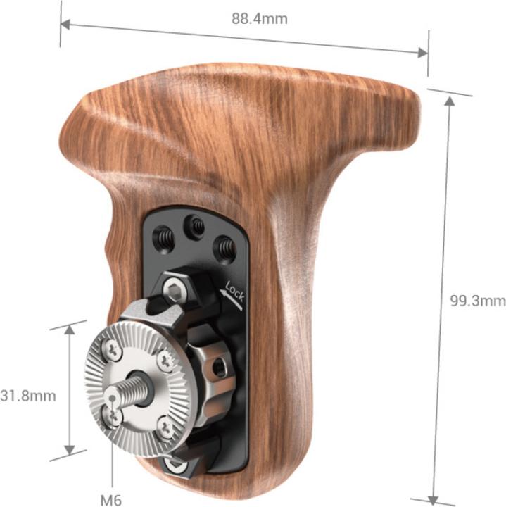 Image du produit SmallRig Poignée droite en bois avec rosette Arri (Poignée)