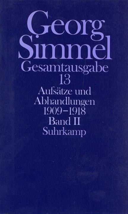 Produktbild Georg Simmel Gesamtausgabe (Band 13): Gesamtausgabe in 24 Bänden (Deutsch, 2000)