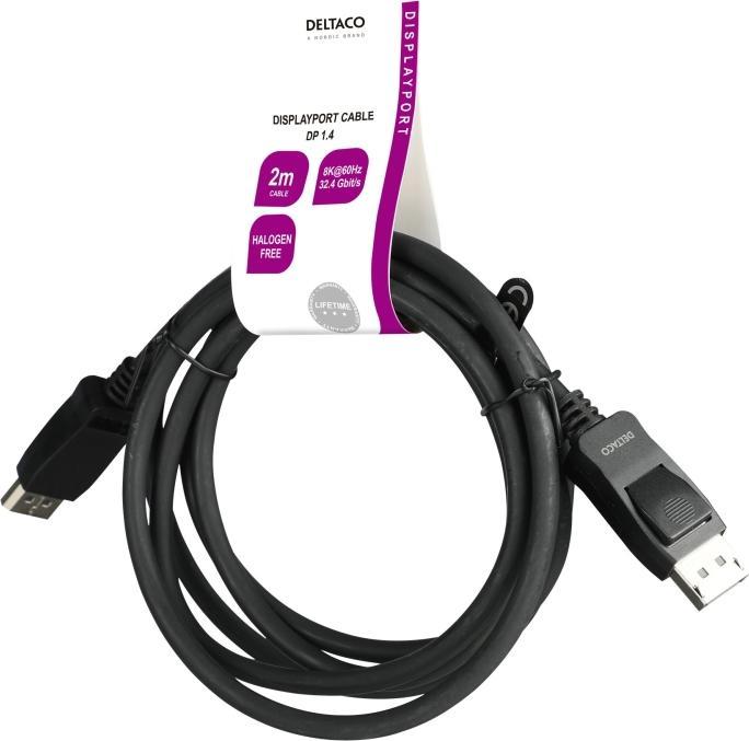 Produktbild Deltaco DisplayPort cable DP 1.4 8Ka60Hz 2m black (2 m)