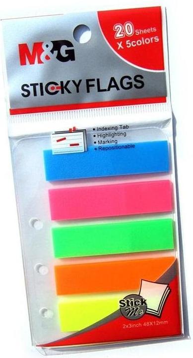 Actual product image Bandai Fluo-Registerkarten, 5 Farben, 25 Stk. M&G