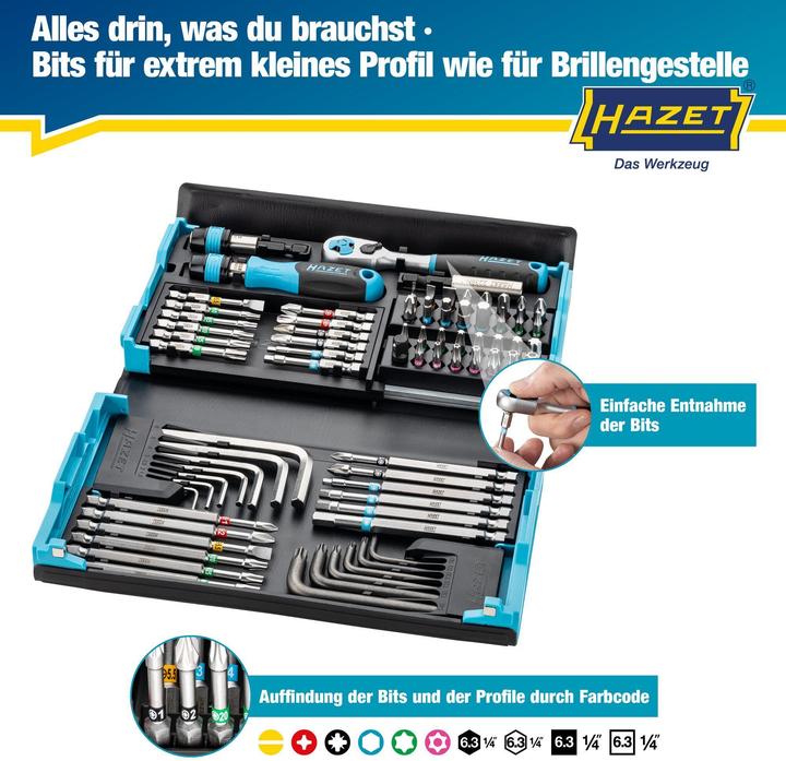 Actual product image HAZET SmartCase 2200SC-31 (Cross Pozidriv PZ, Cross Phillips PH, Screw slot, Hexagon socket TX, Allen screw)