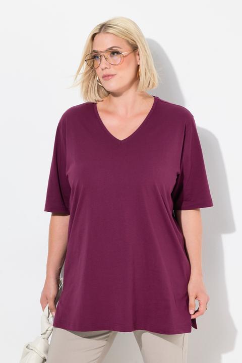 Actual product image Ulla Popken Basic V-Neck Relaxed Fit Short Sleeve Tee (62)