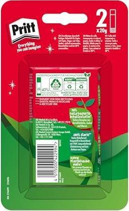 Actual product image Pritt Glue stick set Glitter 20 g, 2 pieces, Pink