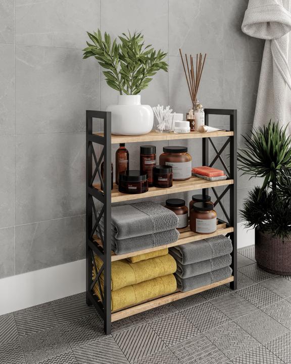 Produktbild Hanah Home Plastic Bathroom 4 Multi Purpose Shelf (46 x 18 x 64 cm)