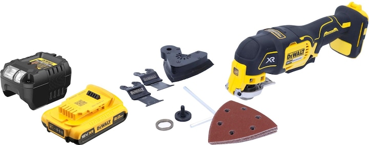 Produktbild DeWalt DCS 355 D1 Akku Oszillierer Multitool 18 V Brushless + 1x Akku 2,0 Ah + Ladegerät + Zubehör